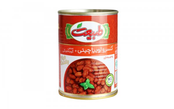 کنسرو لوبیا چیتی و سس گوجه فرنگی 380 گرم طبیعت