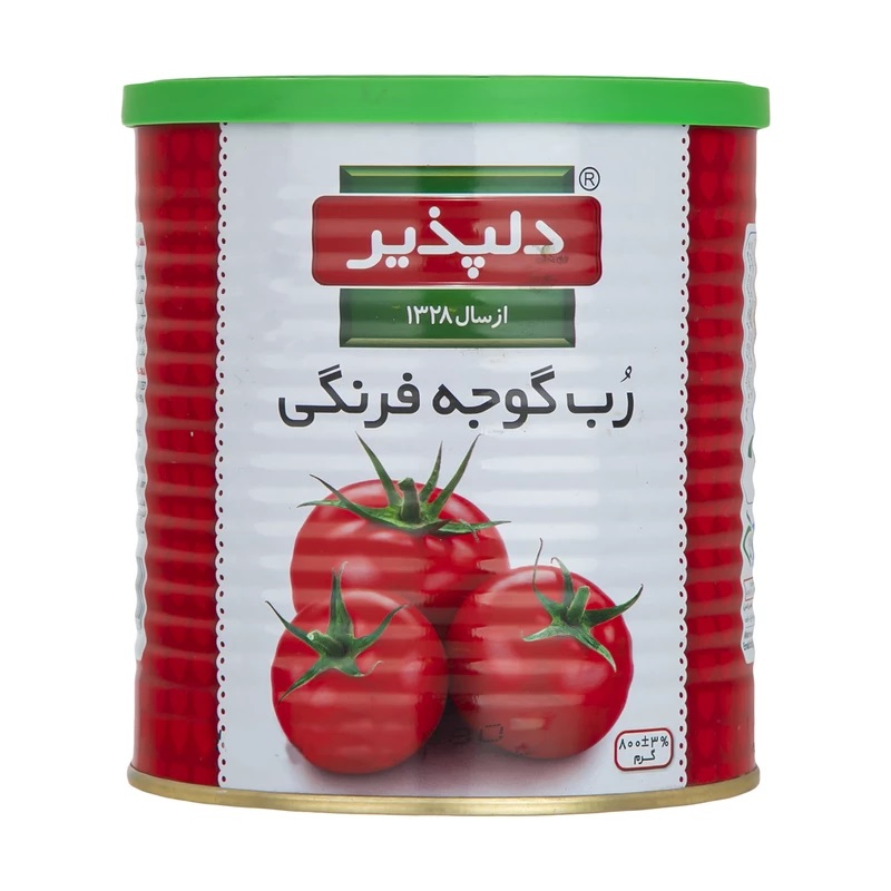 کنسرو رب گوجه فرنگی دلپذیر وزن 800 گرم